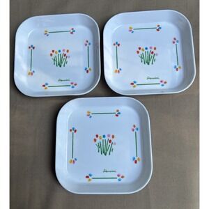 3 Vintage Melamine Trinket Dishes Floral 5x5 Italy Signed Giannini Design Import